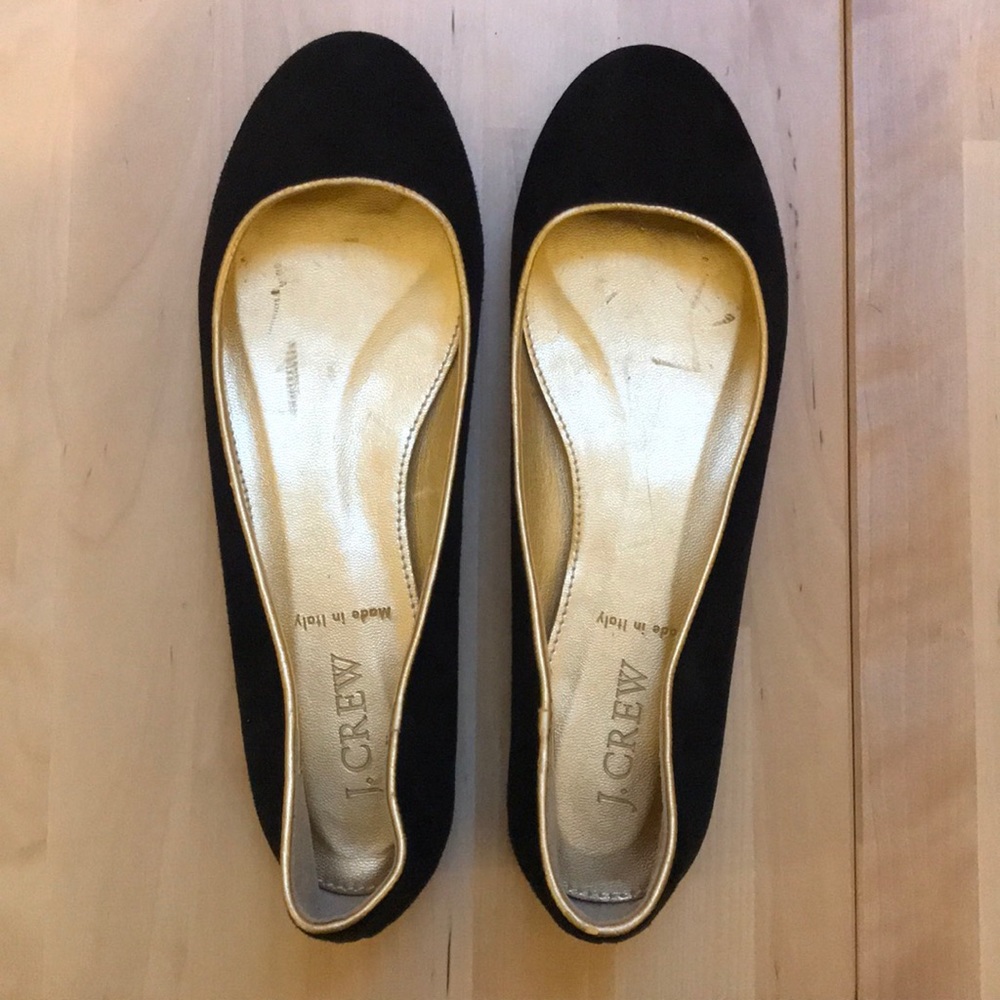 J. Crew black suede ballet flats